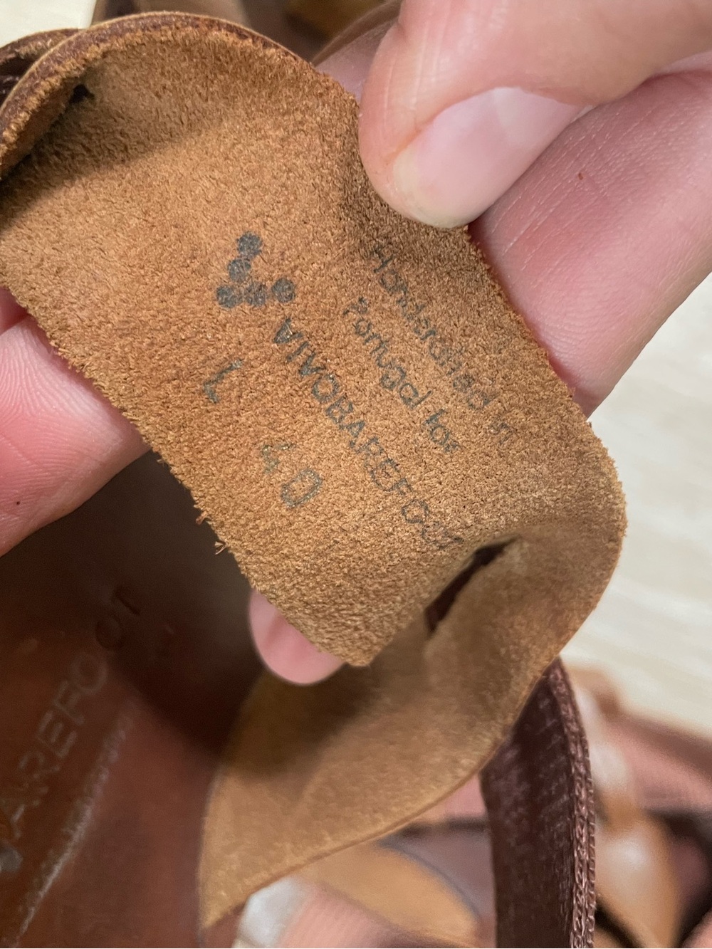 Vivo Barefoot Cognac Brown Leather Open-Front Sandals - Picture 7 of 7